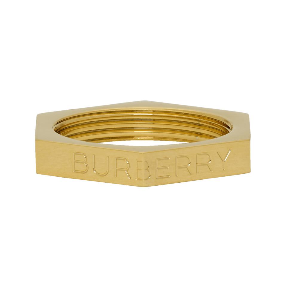 Burberry Gold Bolt Ring in Metallic for Men | Lyst
