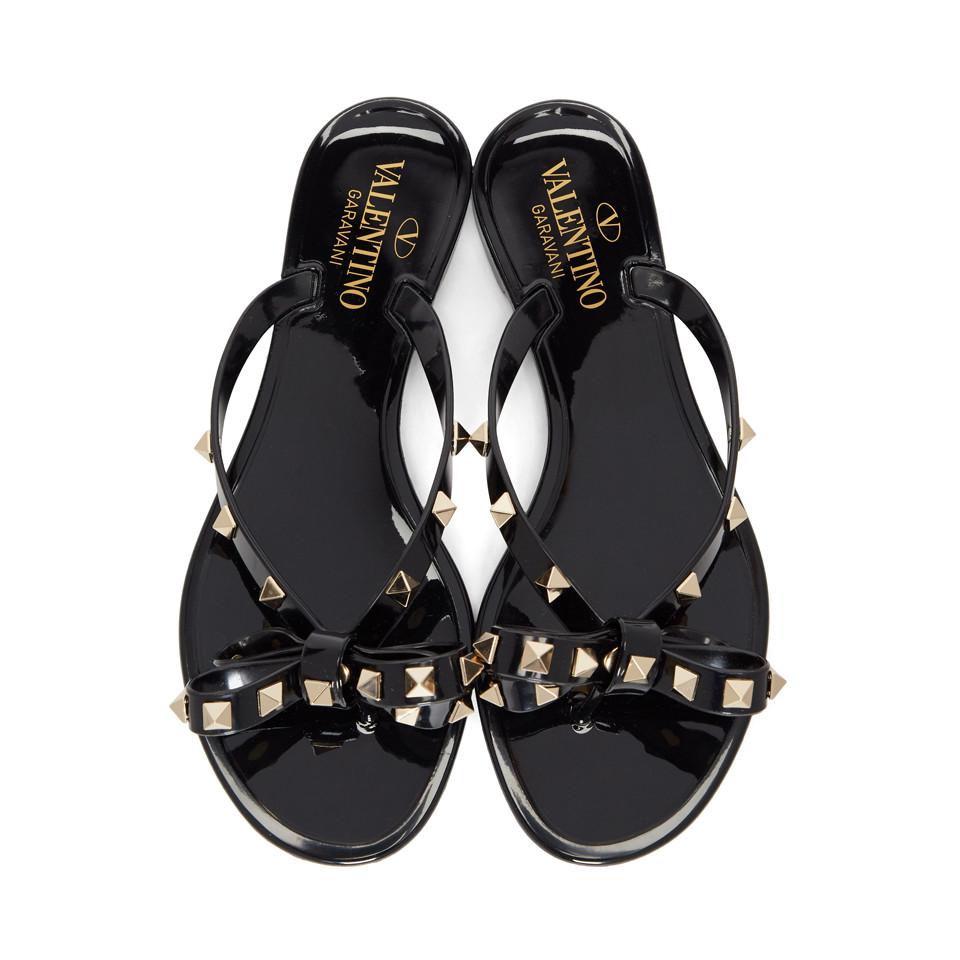 valentino rockstud bow flip flops