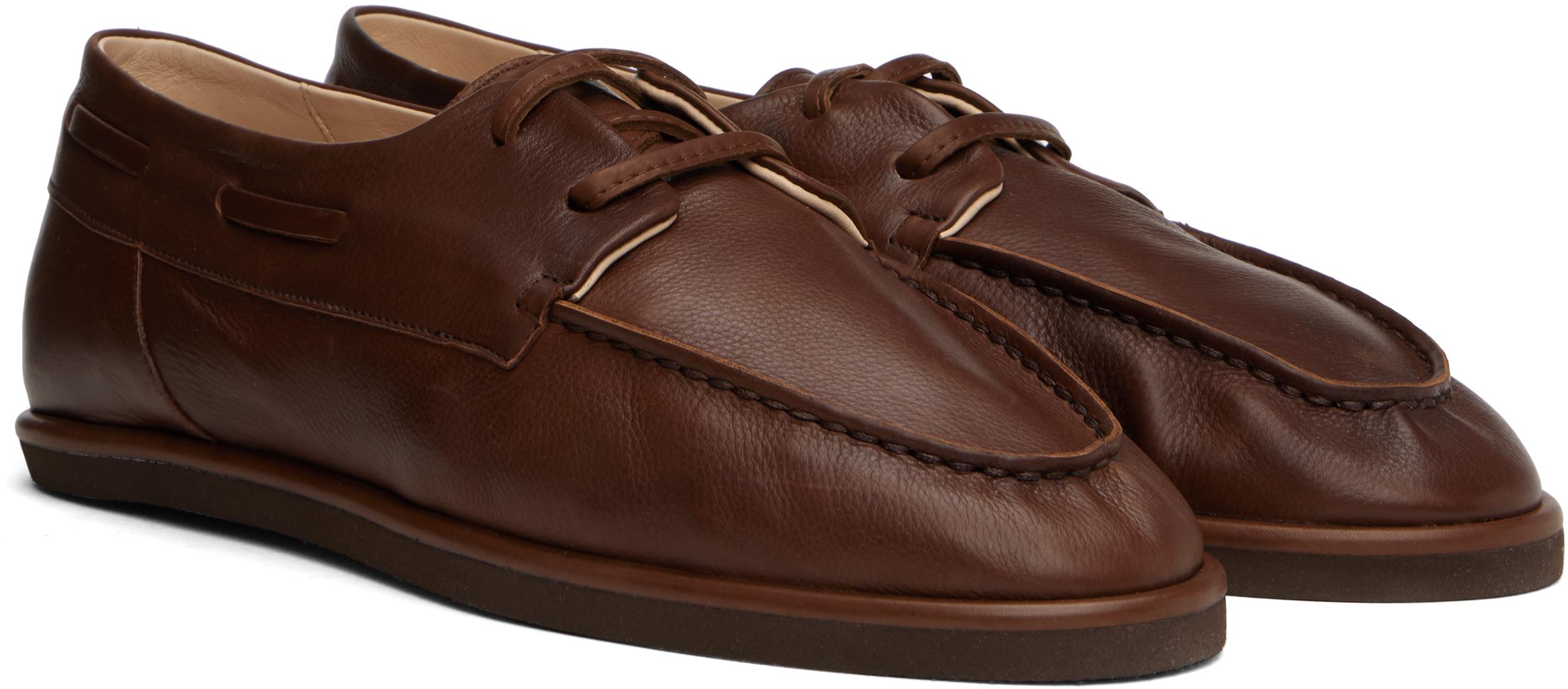 AURALEE Soft Leather Deck Shoes in Black | Lyst