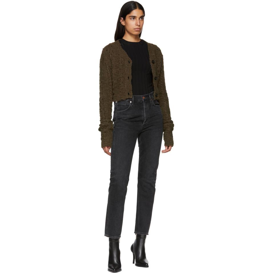 Citizens Of Humanity Denim Black Charlotte High Rise Straight Jeans Lyst