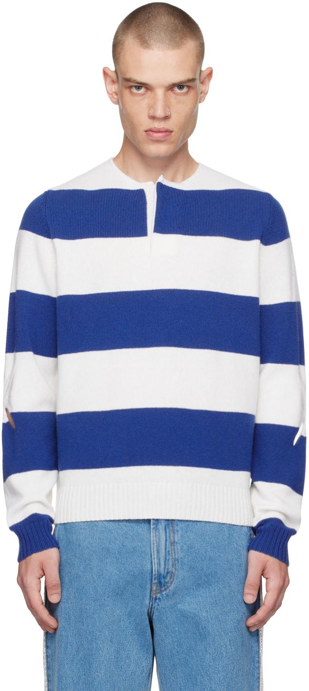STEFAN COOKE Rugby Long Sleeve Polo in Blue for Men | Lyst