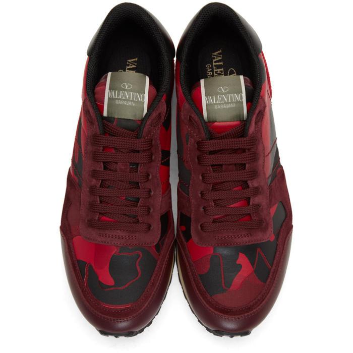 valentino red camo sneakers