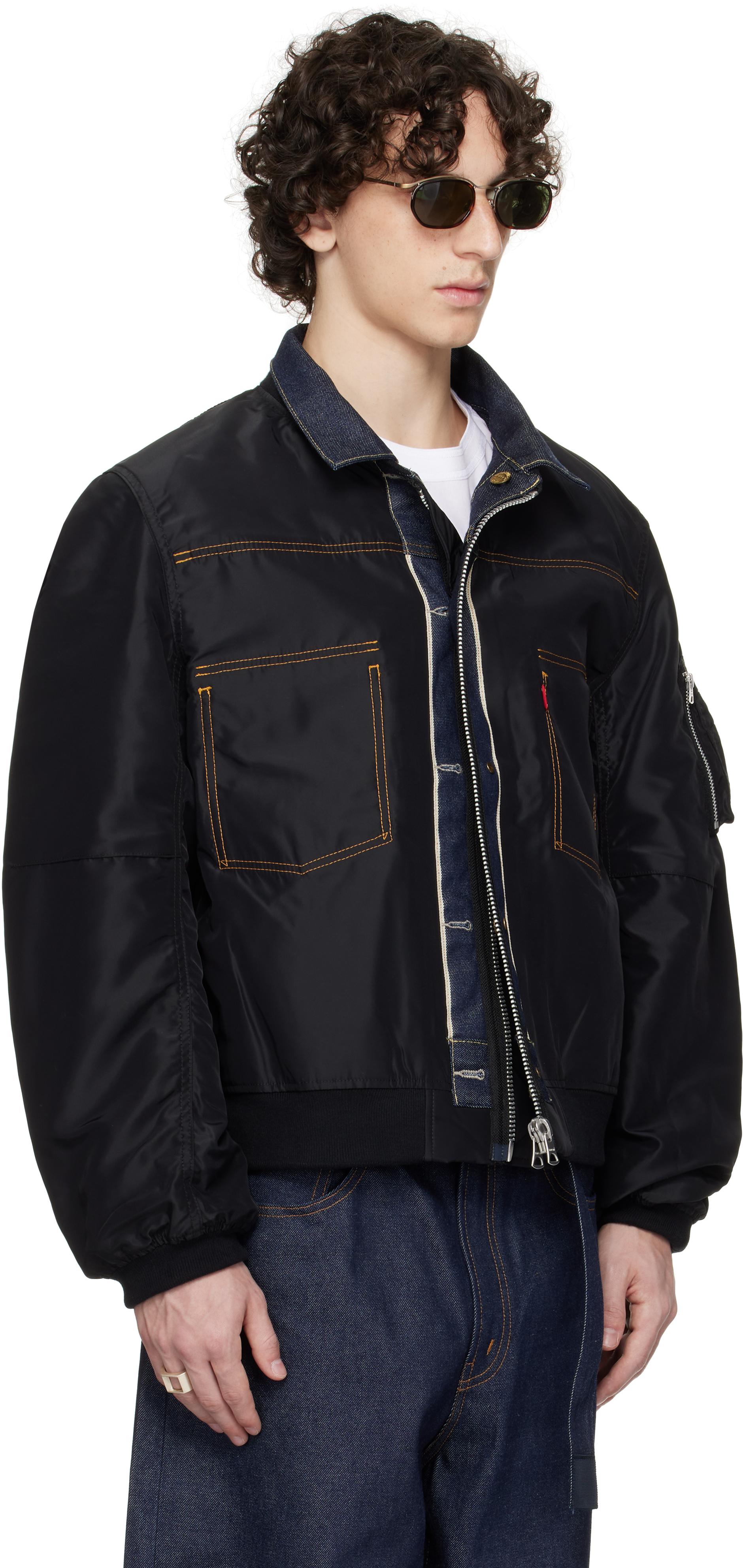 Sacai Levi's Edition Denim & Nylon Twill Reversible Jacket in