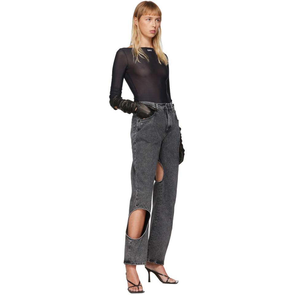 BRKEWI Fashion Women Solid Slim Ripped Chain Big Hole Jeans India | Ubuy