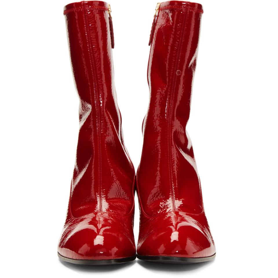 Gucci Red Printyl Boots for Men -