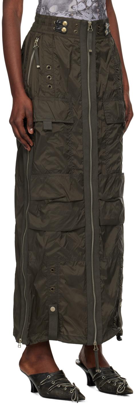 DIESEL Khaki O-Crep Maxi Skirt in Black | Lyst