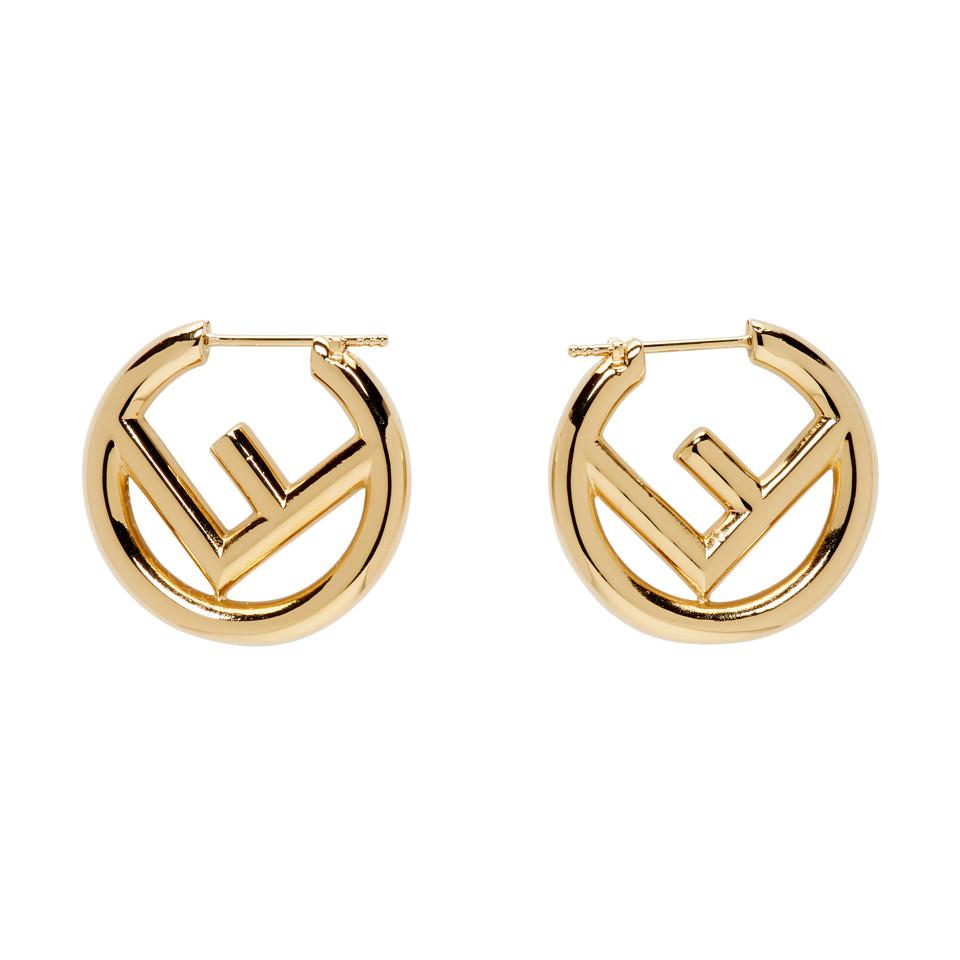 Fendi Gold Small F Is Earrings in Metallic - Lyst