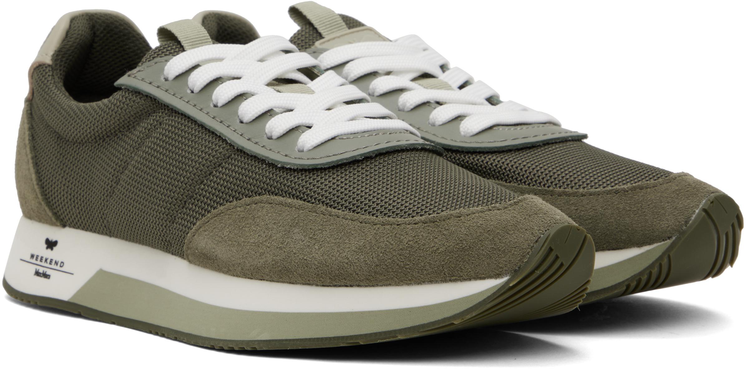 【関税込み】Weekend Max Mara オフホワイト Bebbio スニーカー Technical mesh and leather running shoes, ivory | Weekend