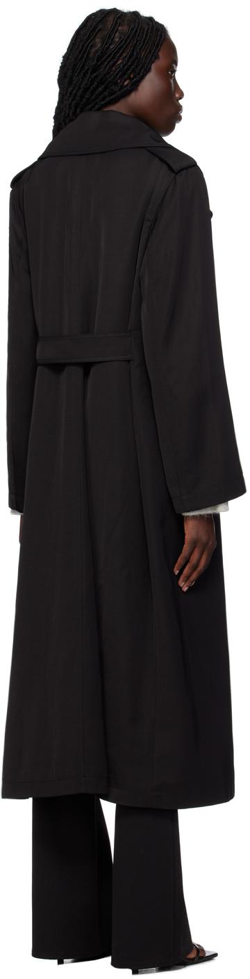 TOTEME Summer Fluid Viscose Blend Long Coat in Black Lyst