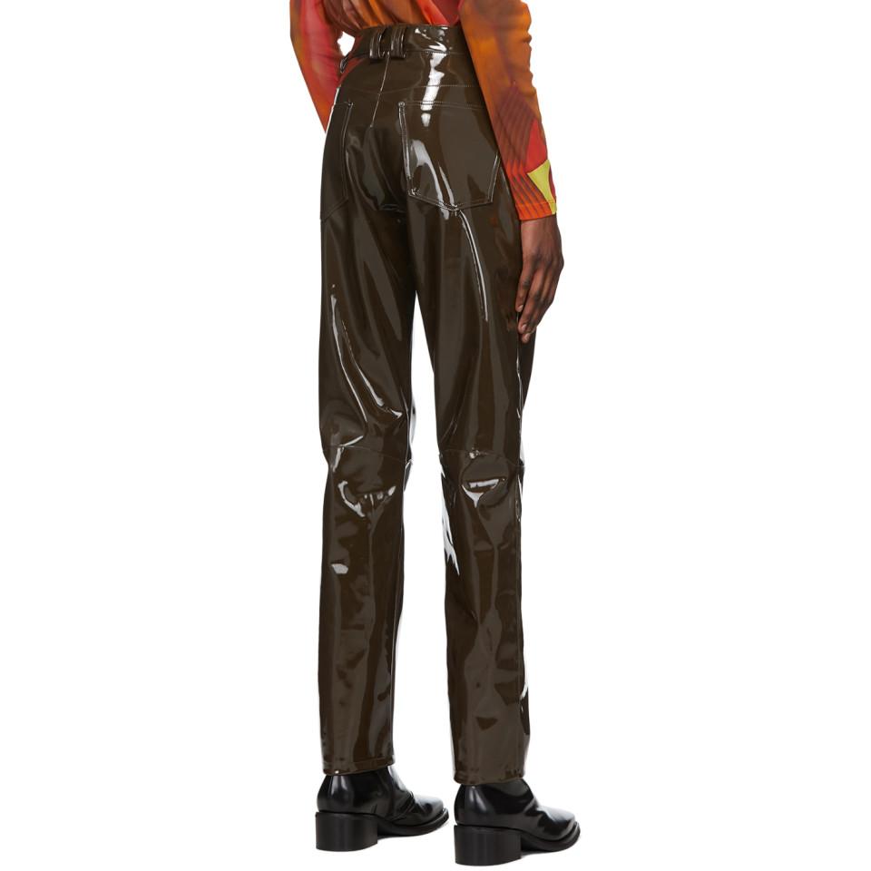 GmbH Khaki Vinyl Trousers for Men | Lyst