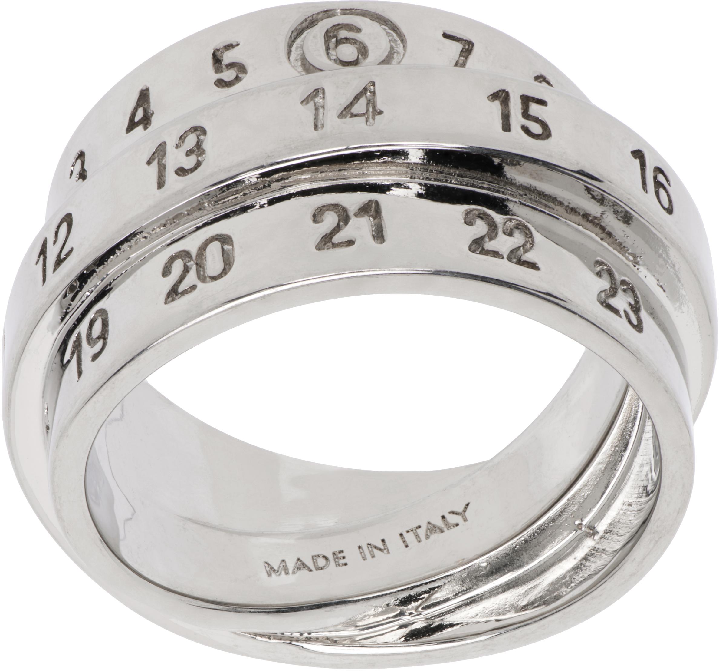 指輪・リング Maison Margiela Logo Ring Matte Palladium Maison Margiela - Logo Ring | HBX - Globally Curated Fashion