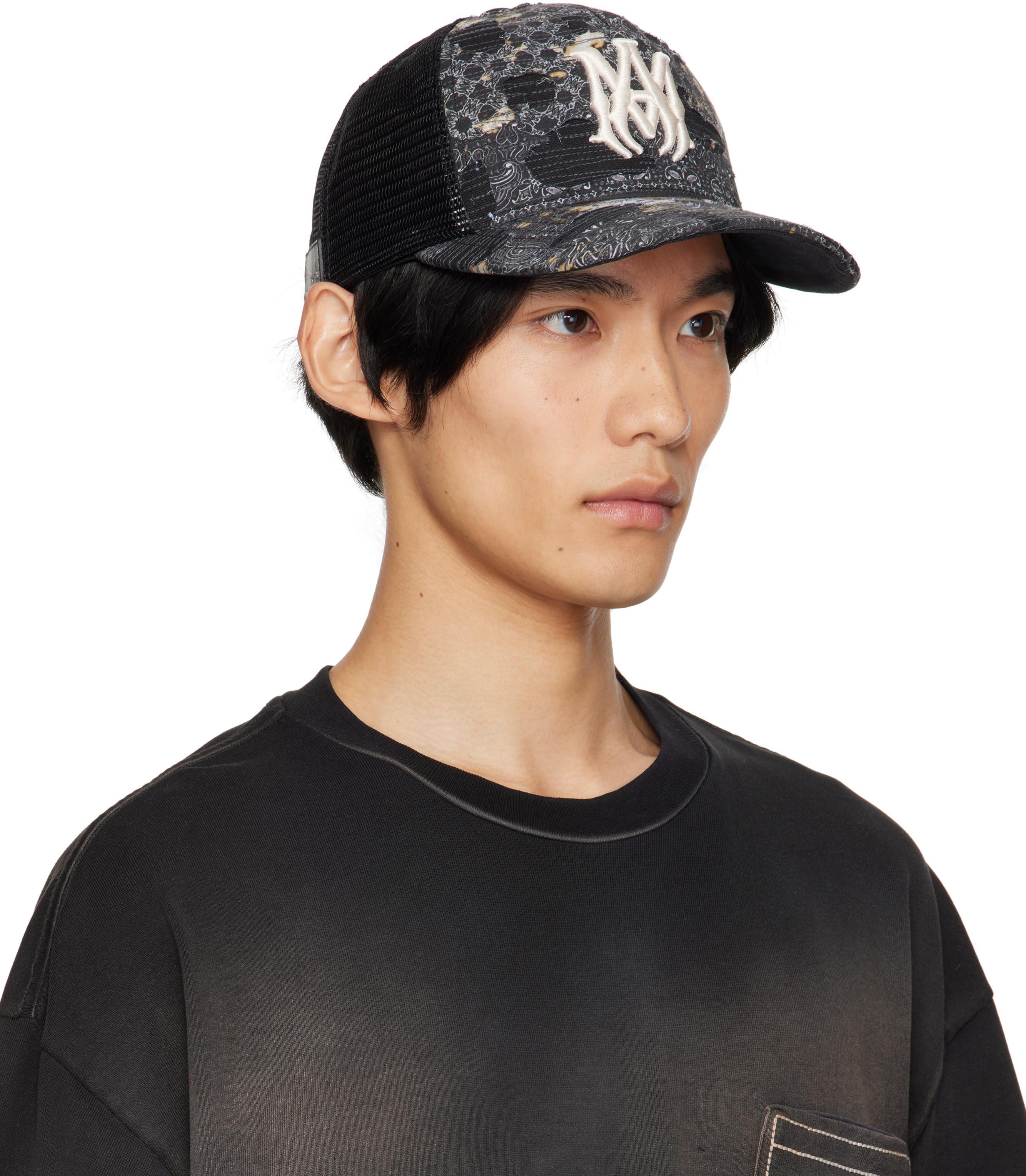 Amiri Bandana Repair Trucker Cap in Black for Men | Lyst UK