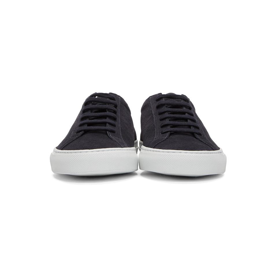 Common Projects Navy And White Suede Original Achilles Low Sneakers in Blue  for Men | Lyst