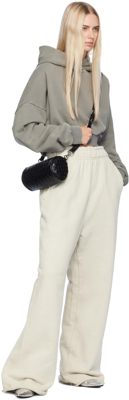 Entire studios Cropped Heavy Hoodie in Natural | Lyst