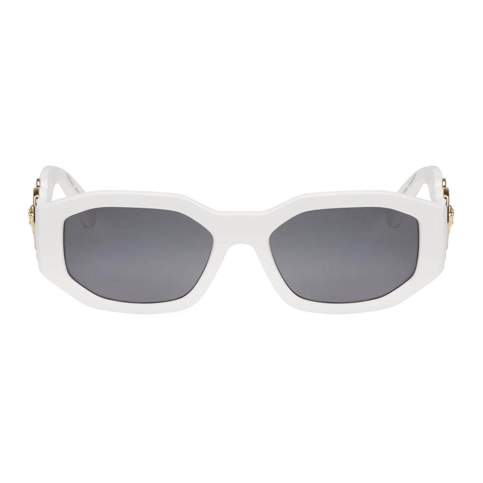 Versace White Medusa Biggie Sunglasses for Men | Lyst