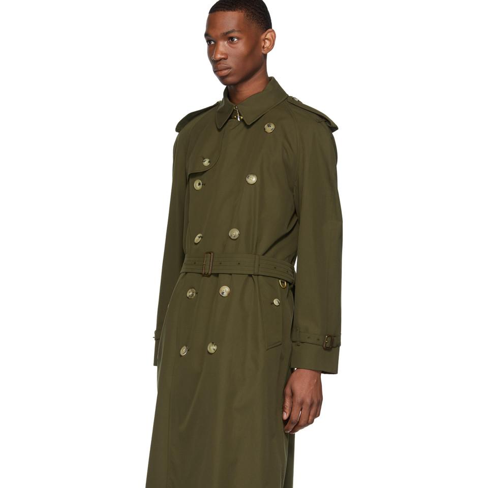 Burberry Cotton Khaki Westminster Heritage Trench Coat in Green for Men