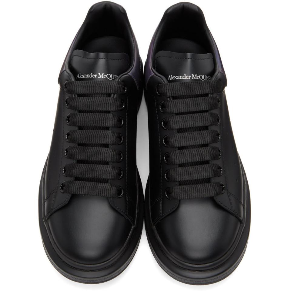 Alexander McQueen Leather Black And Purple Oversized Sneakers for Men ...