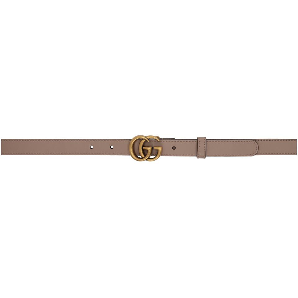 leather belt with double g buckle 3cm