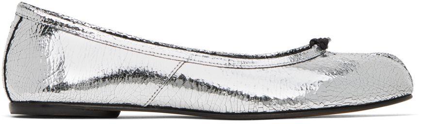 Maison Margiela Silver Broken Mirror Tabi Ballerina Flats in Black | Lyst