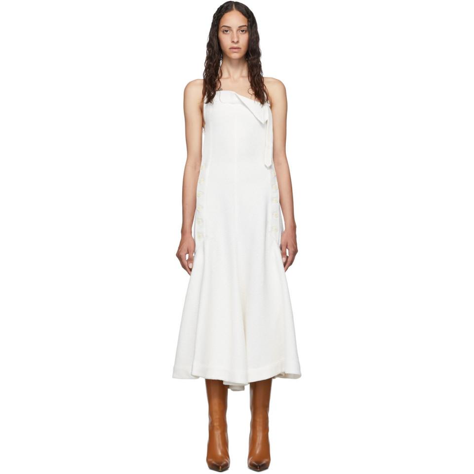 JACQUEMUS Affi Dress in Off White in 2020 | Classy white dress, Minimal dress, Dresses