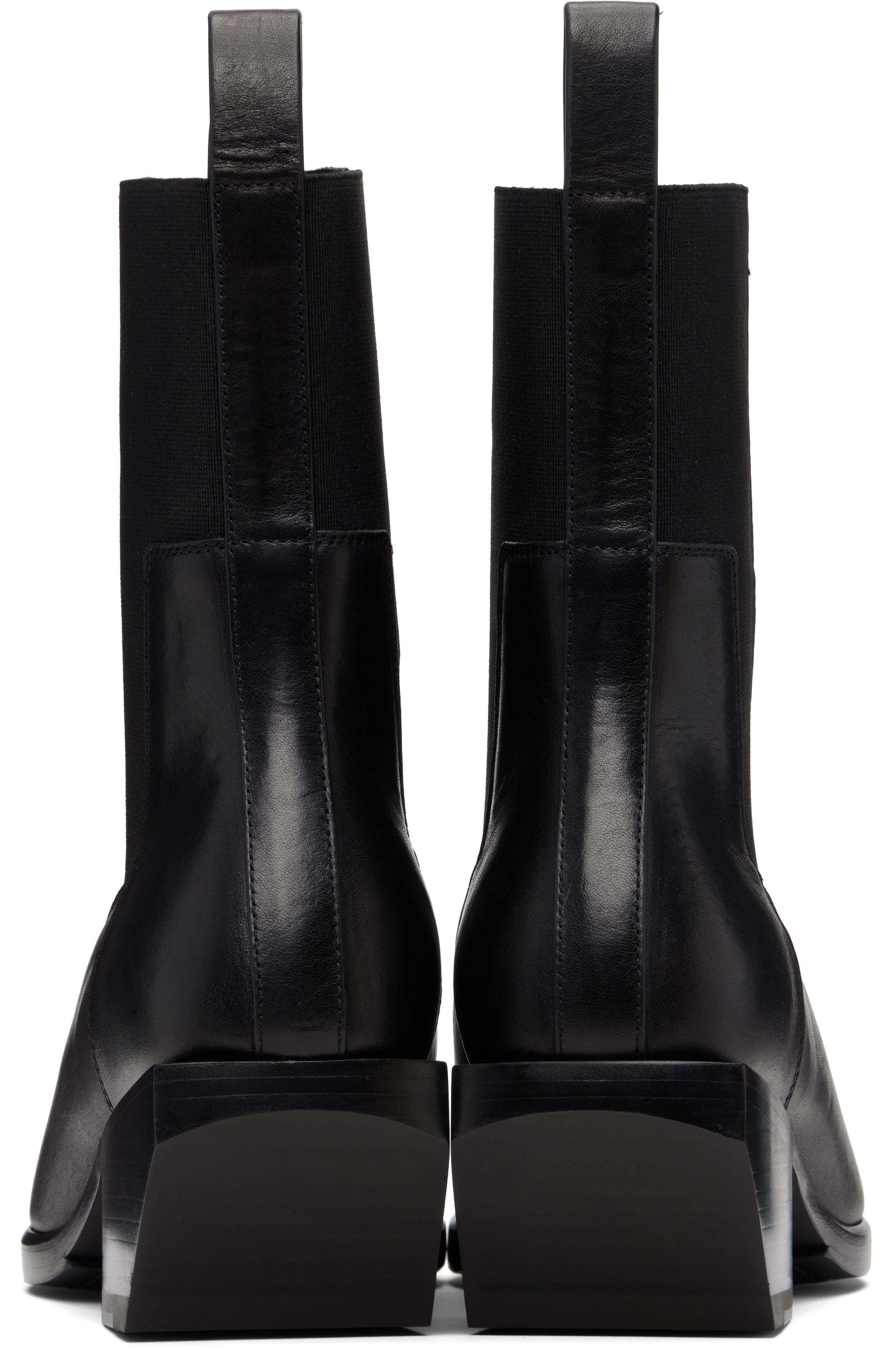 Rick Owens Concordians Heeled Sliver Chelsea Boots in Black for