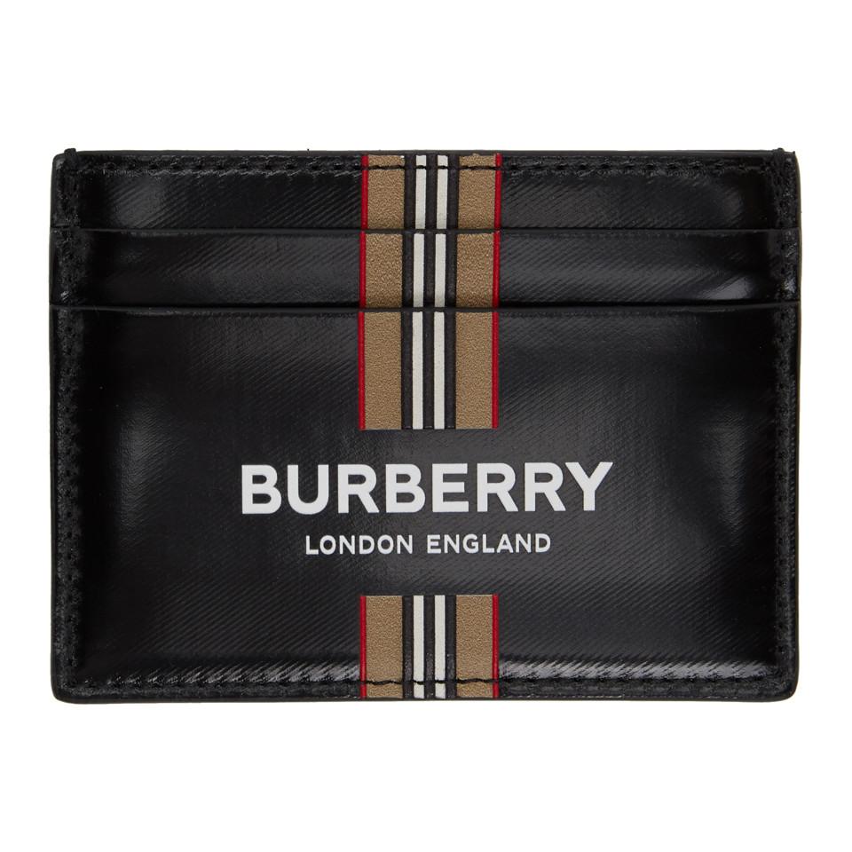 Burberry Cotton Black Icon Stripe Card Holder for Men Lyst