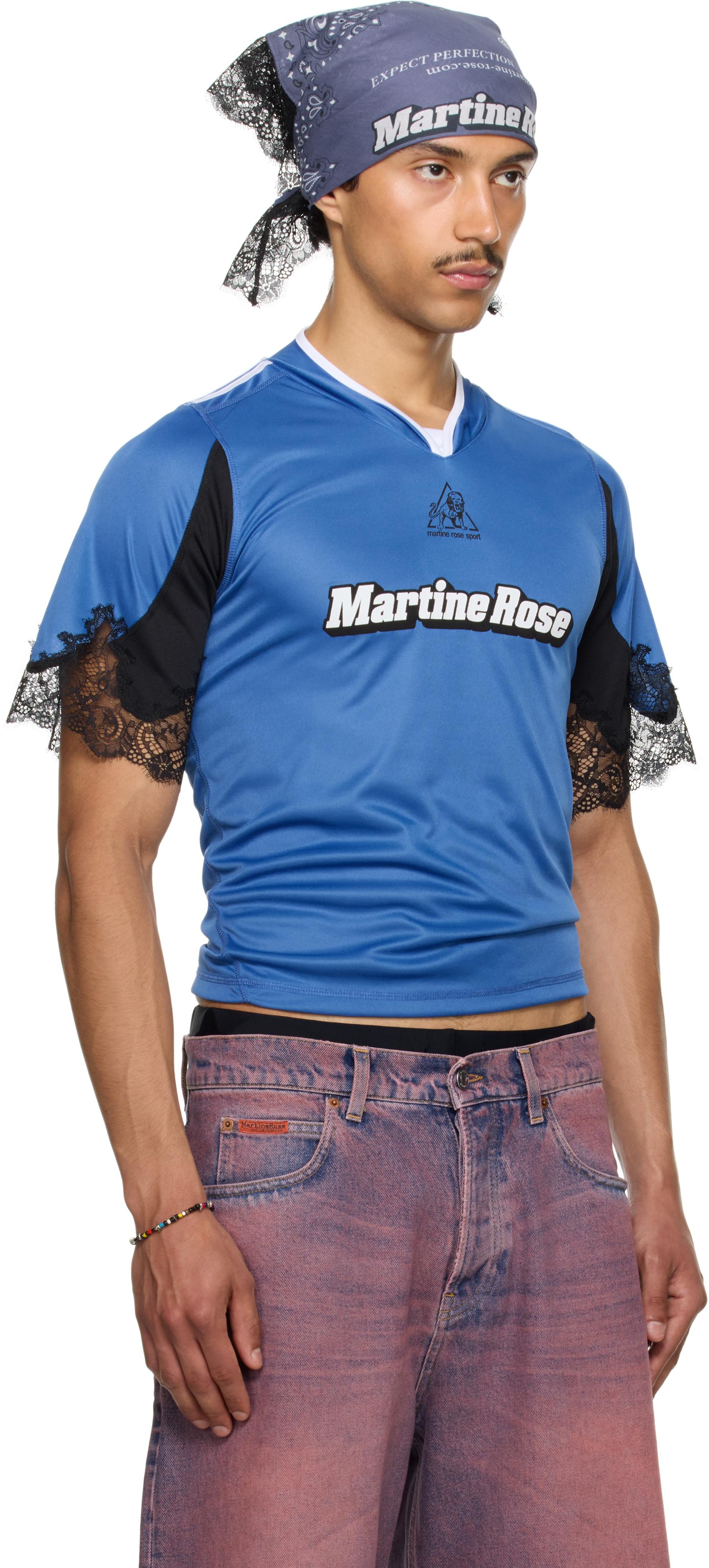 Martine Rose Ssense Exclusive Lace Trim Football Jersey Top in