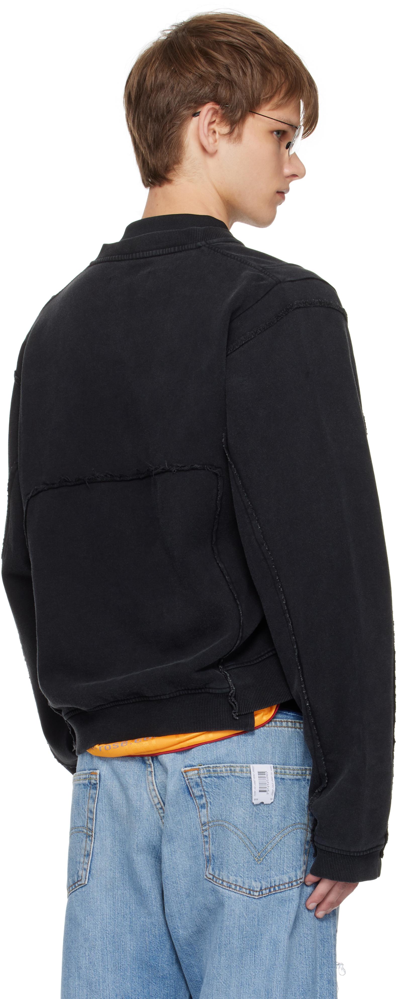 Martine Rose Shrunken Zip Up Crew Sweatshirt in Black for Men | Lyst