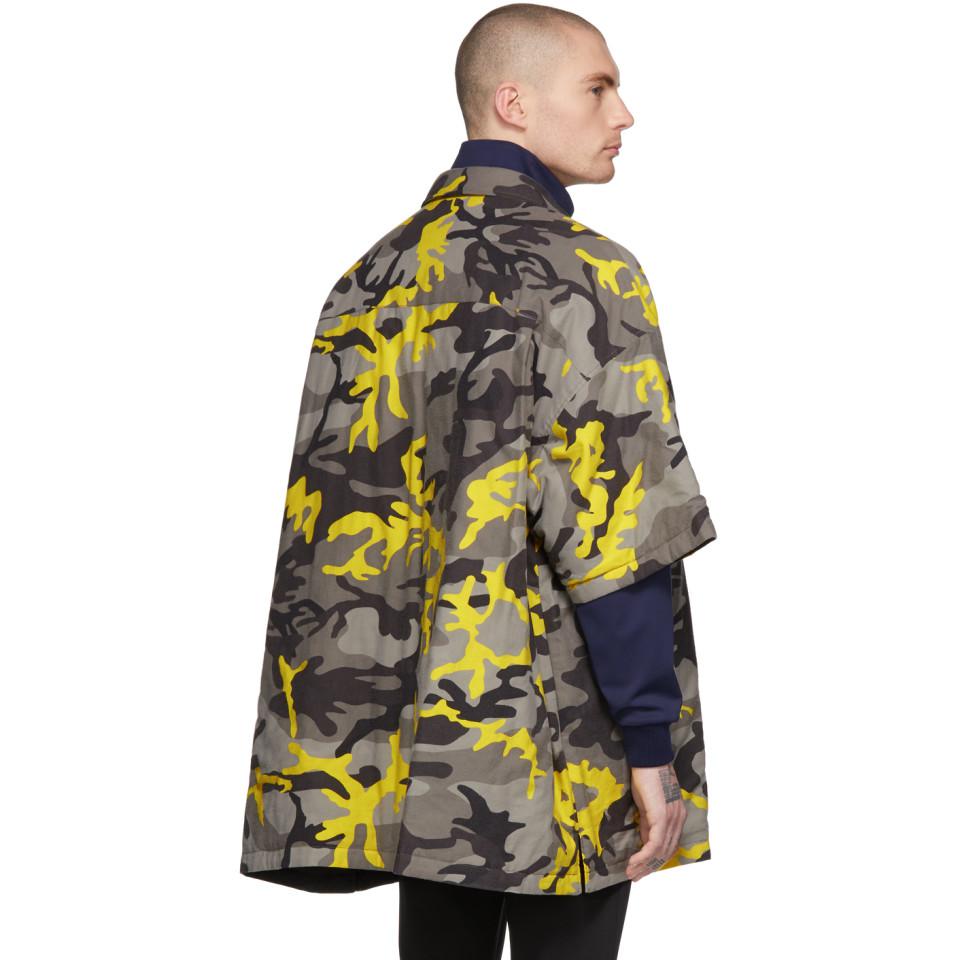 Balenciaga Cotton Grey And Yellow Camo 