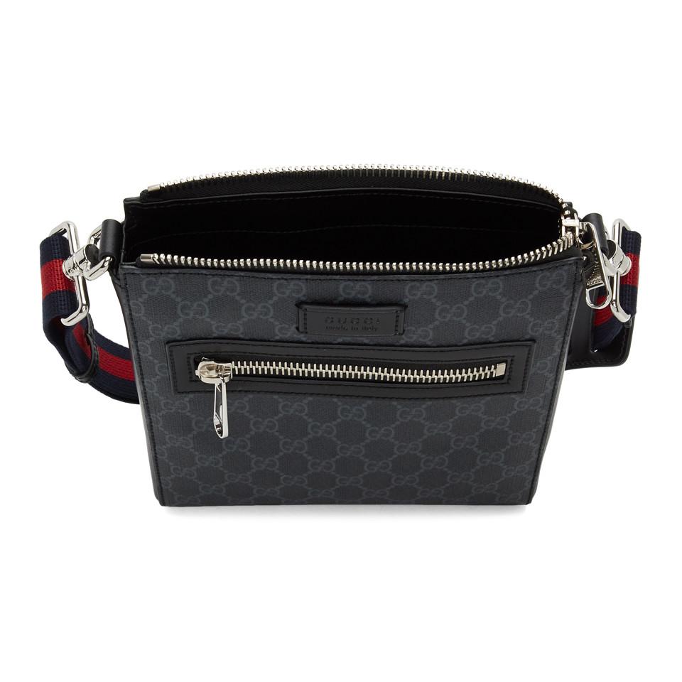 Gucci Canvas Black Small GG Supreme Messenger Bag for Men - Lyst