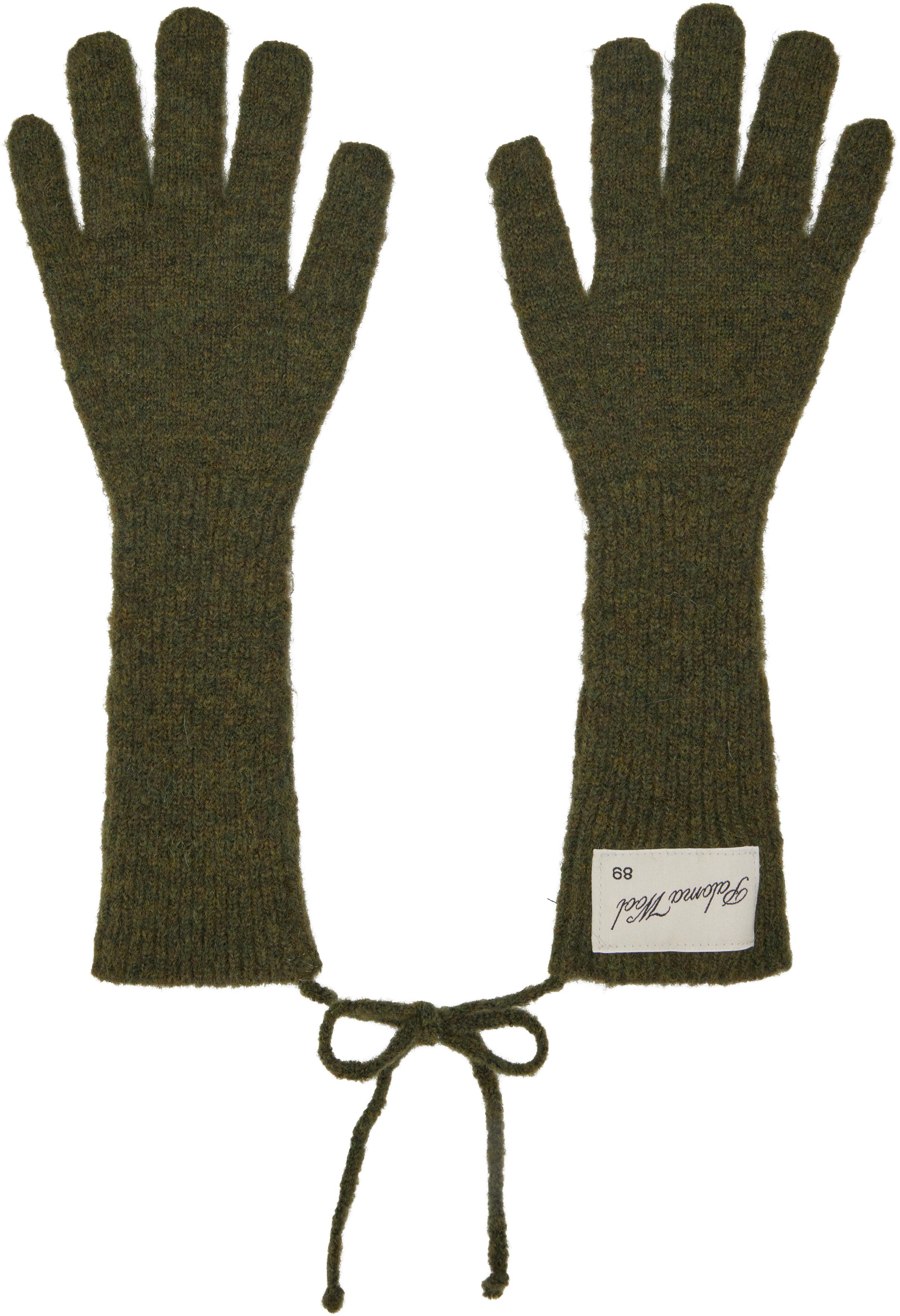 【関税込み】Paloma Wool カーキ Peter グローブ PETER-Khaki long knitted gloves with paloma wool label