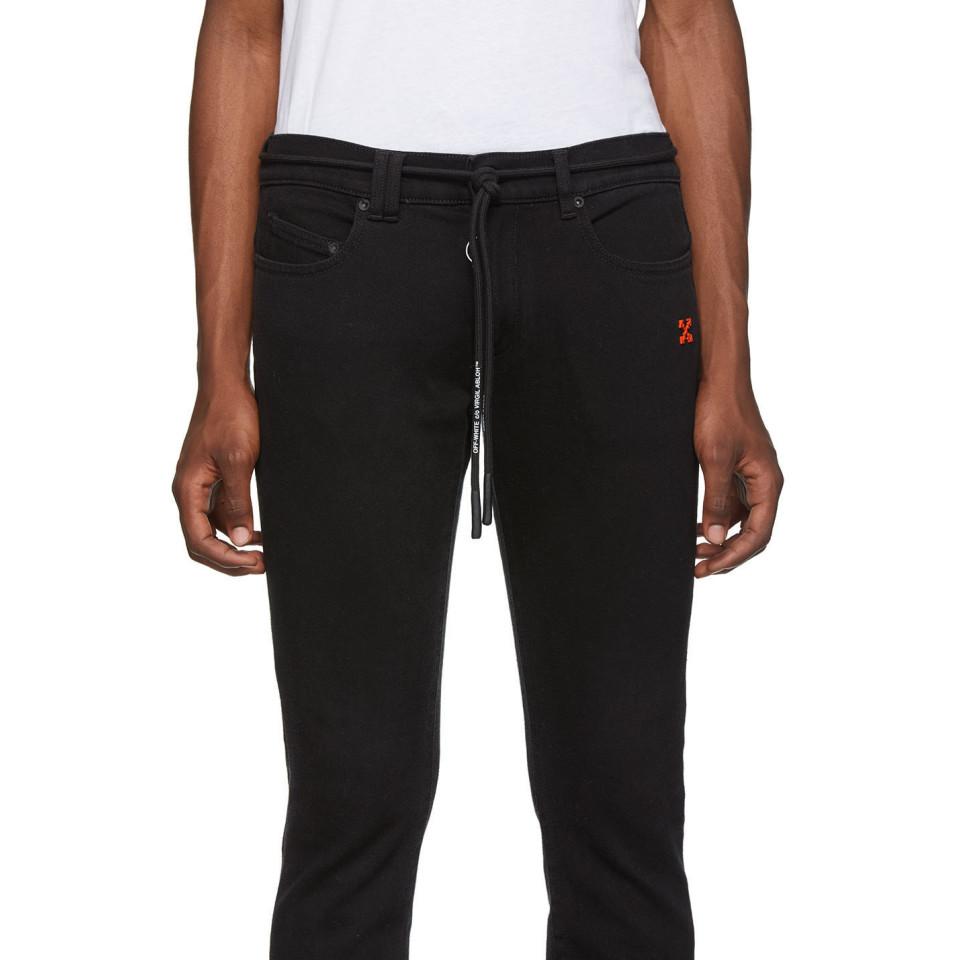 Off-White c/o Virgil Abloh Denim Black Diag Skinny Jeans for Men 
