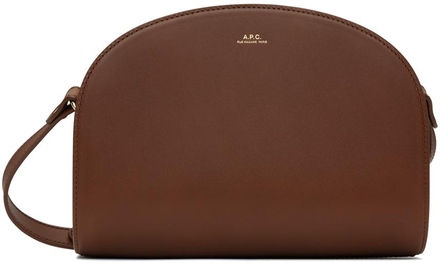 A.P.C. レディース ブラウン タン Demi-lune バッグ ショルダーバッグ