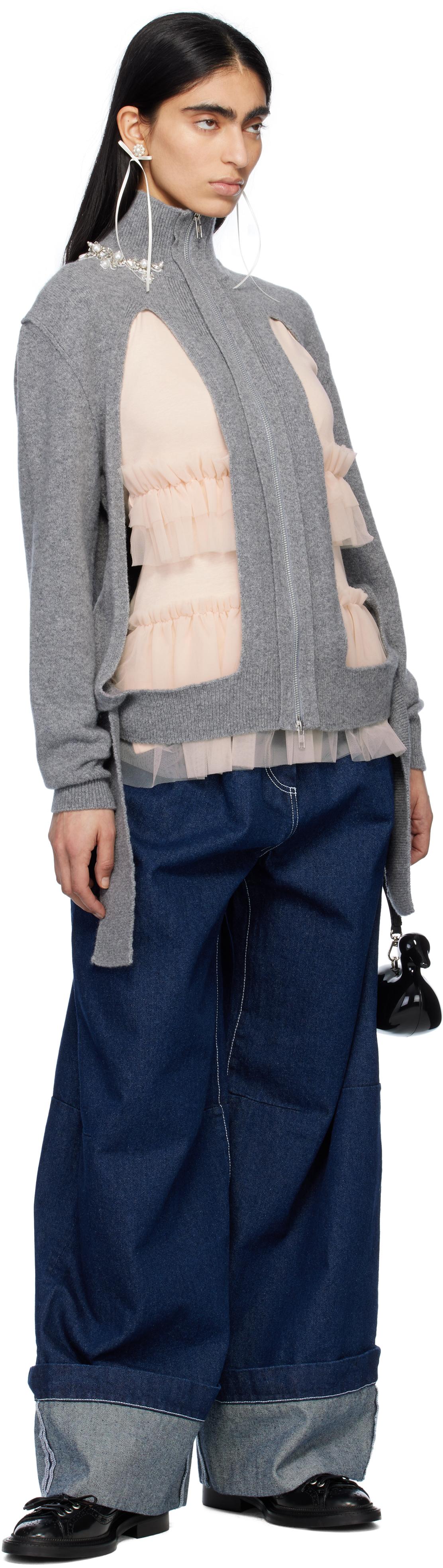【SIMONE ROCHA】ネイビー Turbo Embellished Puddle ジーンズ Navy Embellished Puddle Jeans by Simone Rocha on Sale