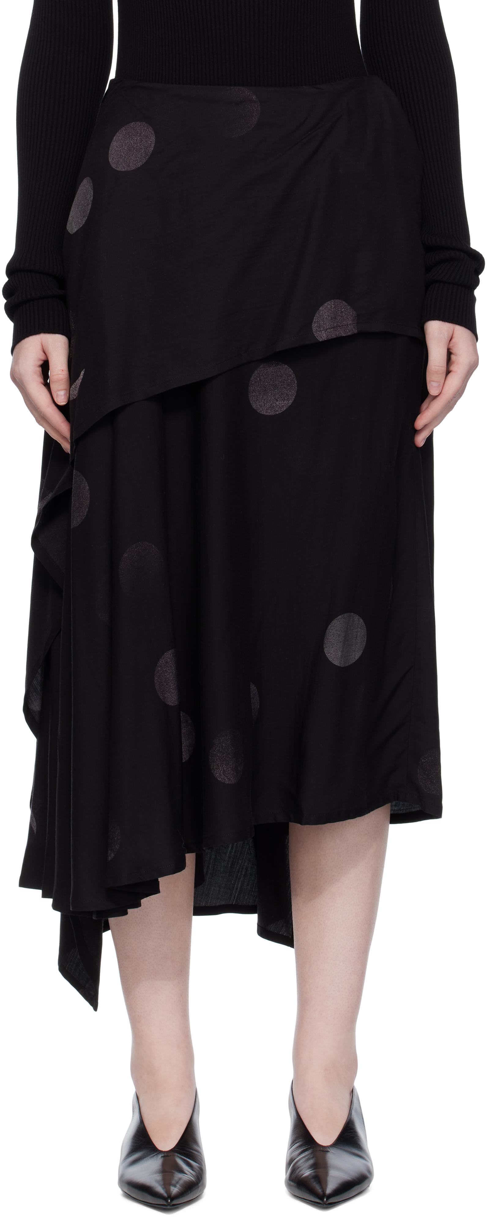 Y's　SKIRT Ys by Yohji Yamamoto Double Layer Float Skirt - Black
