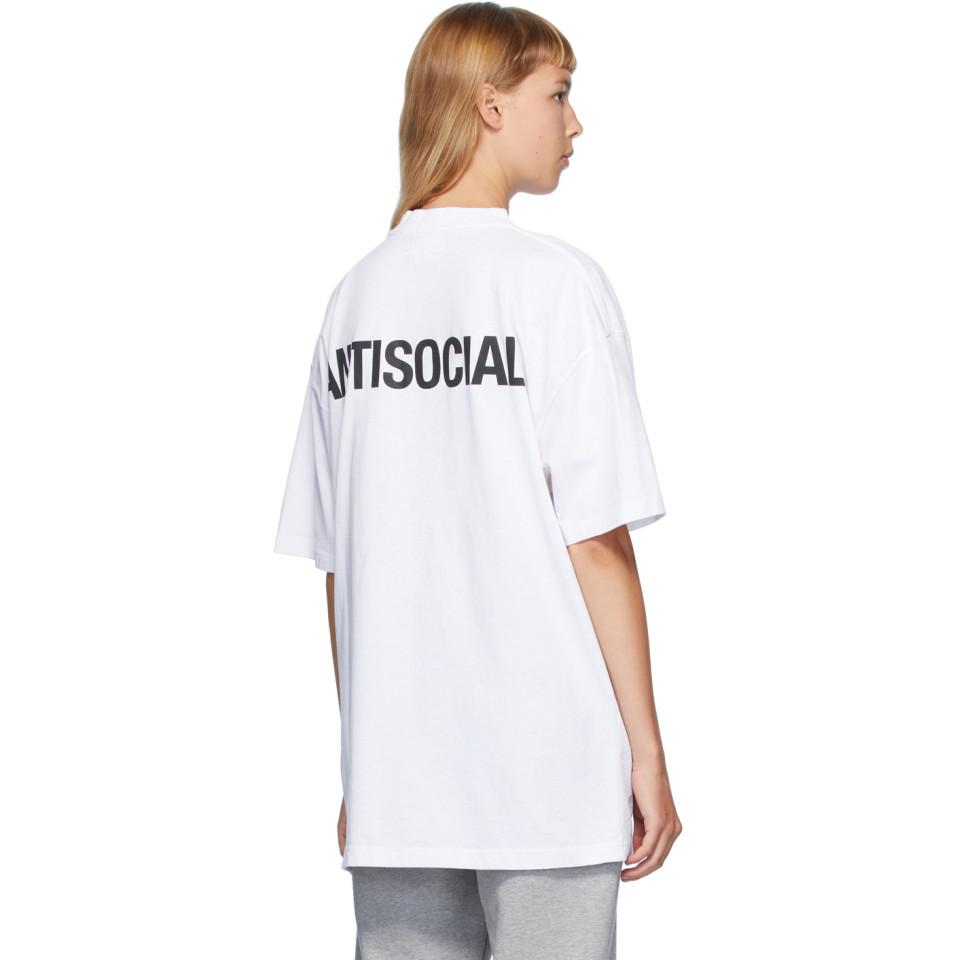 Vetements White Anti-social T-shirt | Lyst