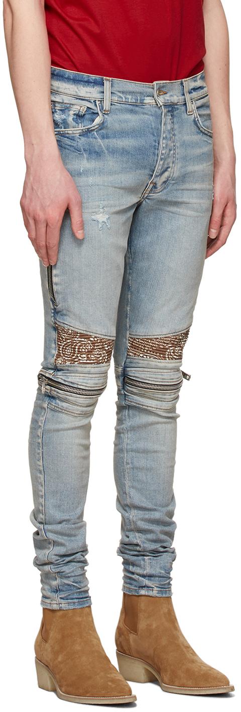 Amiri Denim Indigo Bandana Jeans in 
