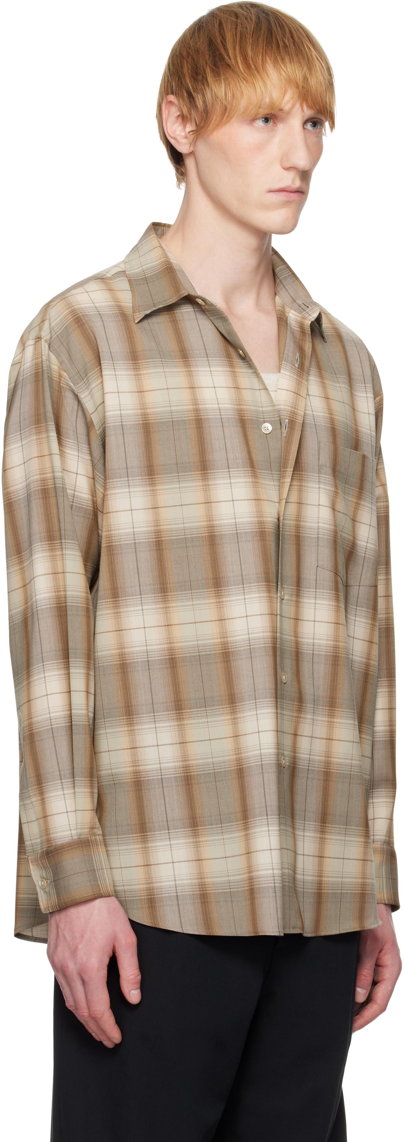 AURALEE Super Light Wool Check Shirt in Natural for Men | Lyst UK