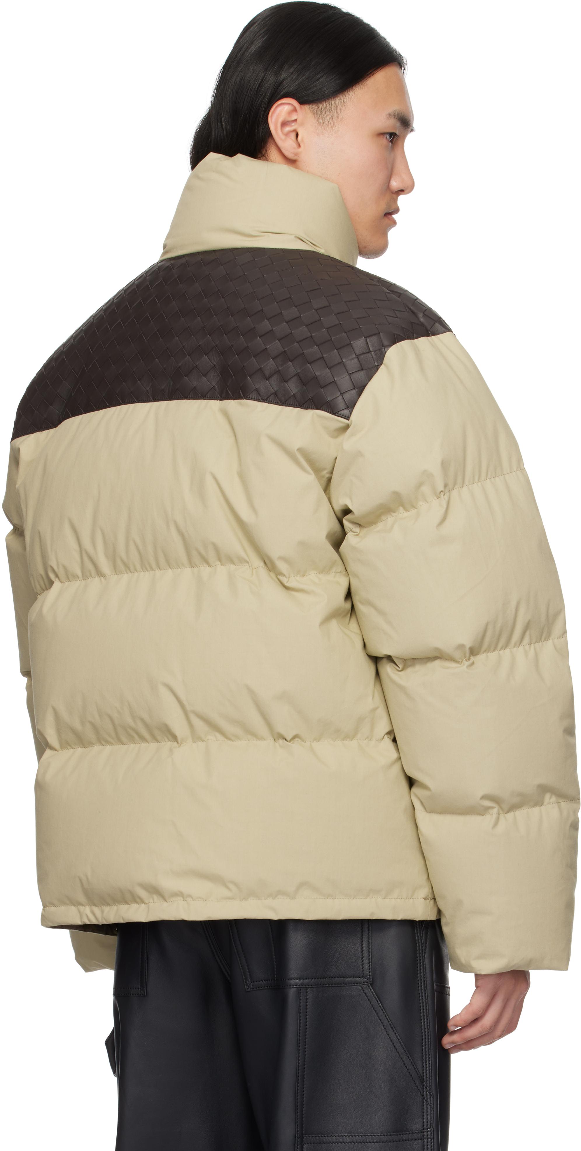 Bottega Veneta Taupe Frosted Poplin Puffer Jacket in Natural for 