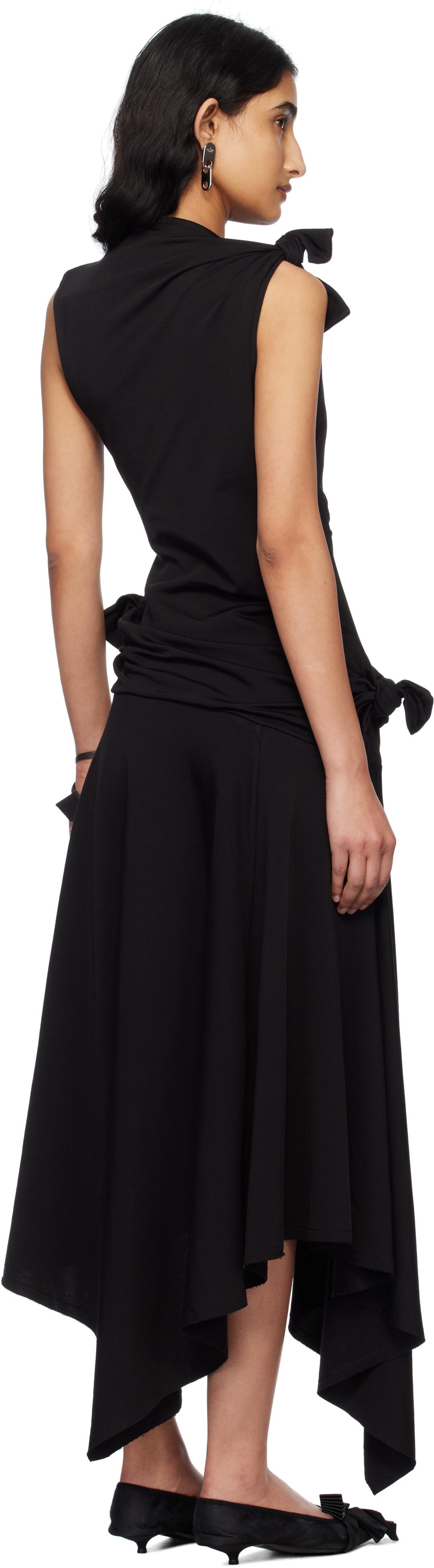 【関税込み】Acne Studios ブラック Tie-Up ミディアムドレス Acne Studios Tie-Up Midi Dress in Black | Lyst