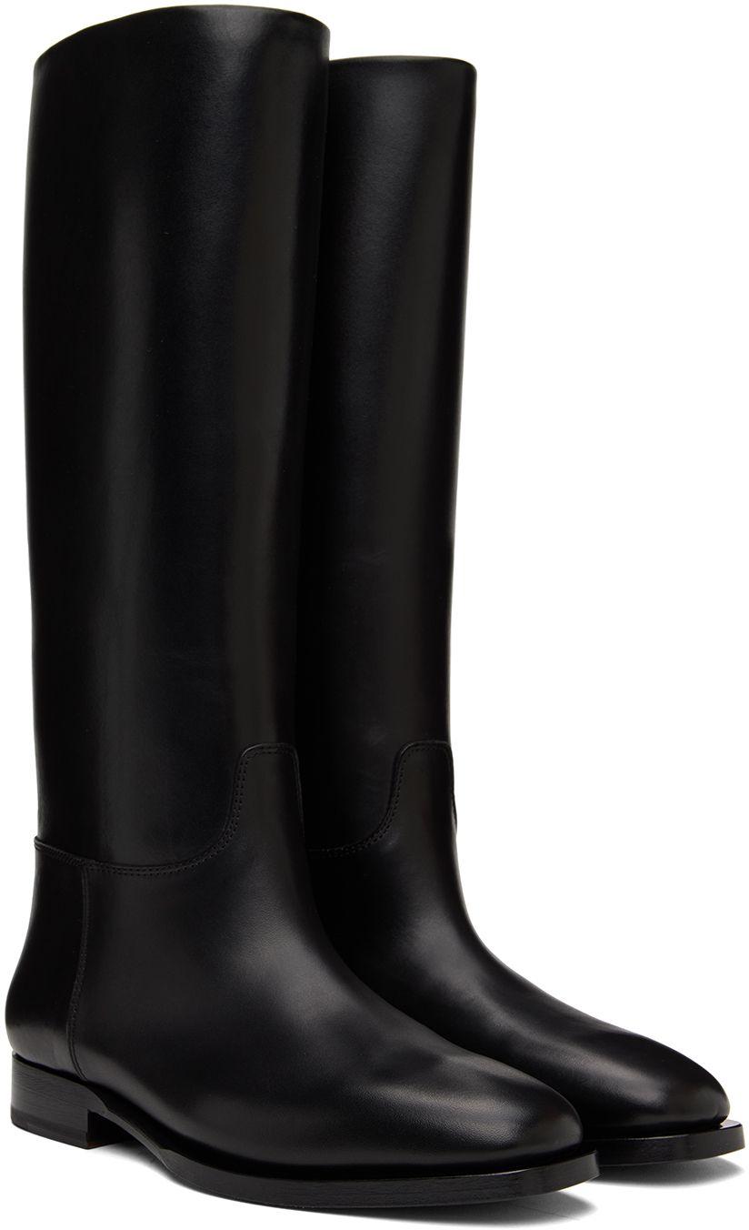 The Row Grunge Leather Knee-high Boots in Black | Lyst
