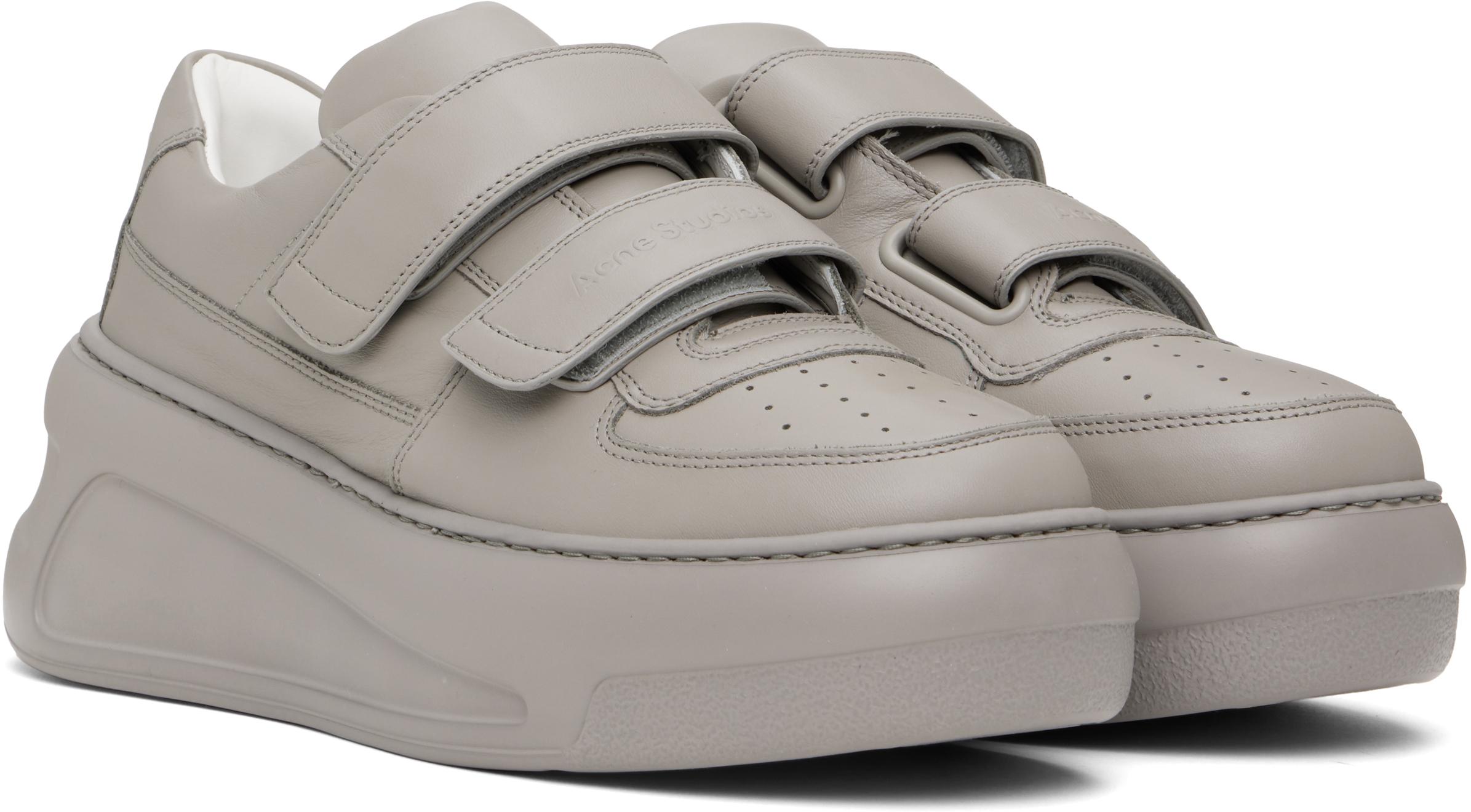 Acne Studios Taupe Velcro Strap Platform Sneakers in Black for Men