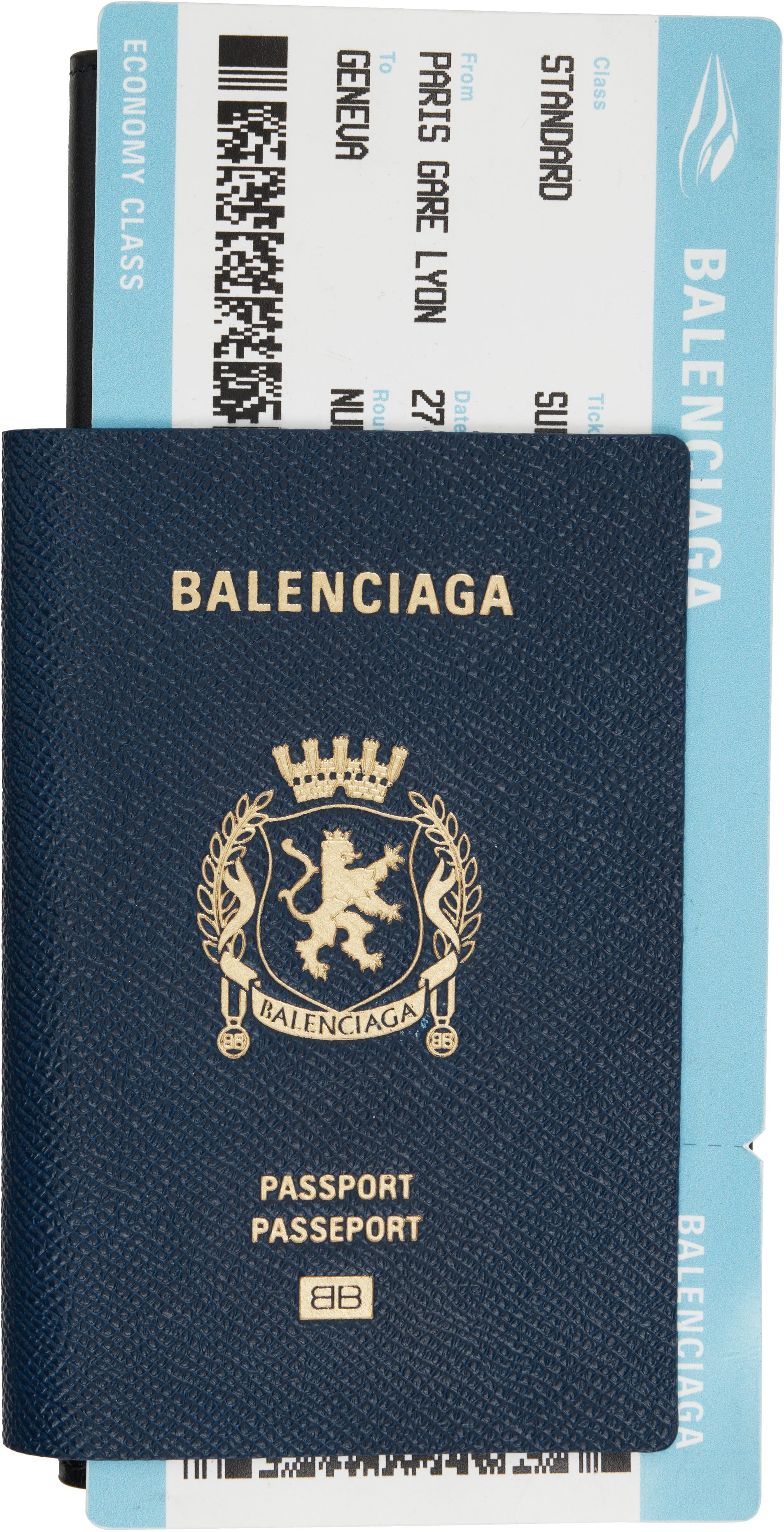 Balenciaga Passport Long 1 Ticket Wallet in Blue for Men | Lyst