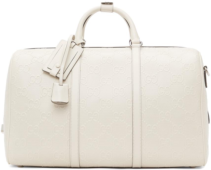 Gucci White GG Embossed Duffle Bag for Men | Lyst