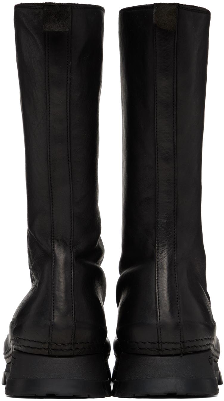 Guidi asymmetric-heel knee boots - Black