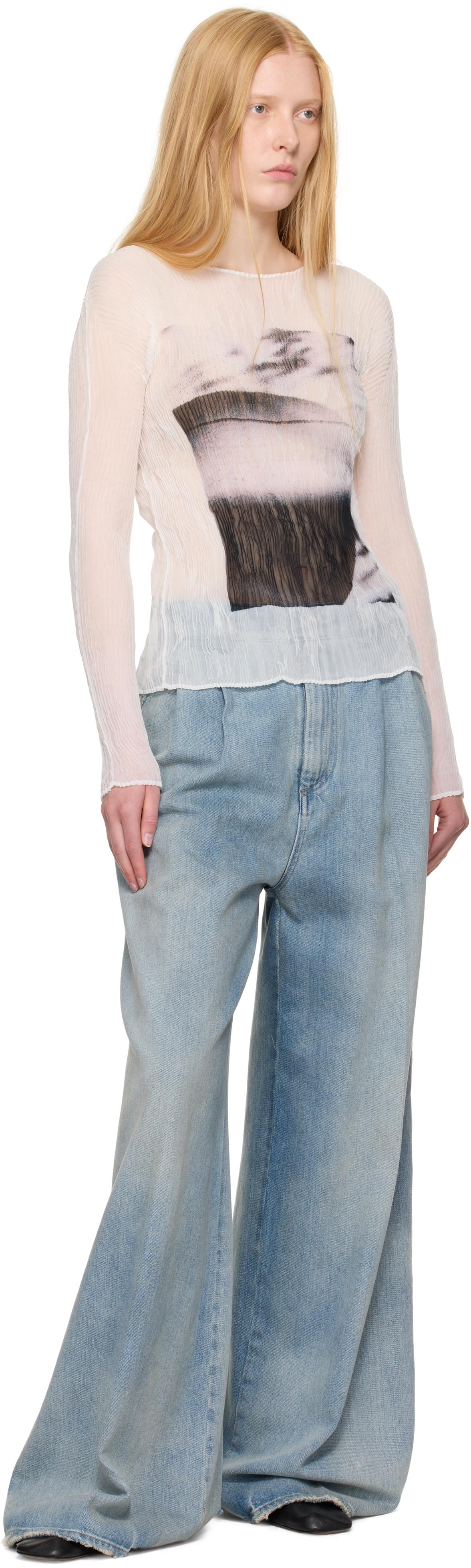 Issey Miyake May Shadow Study Chiffon Twist Shirt in Black | Lyst