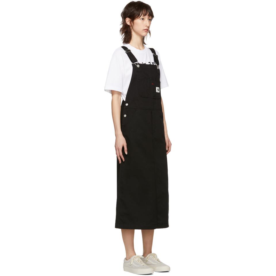 Carhartt WIP Denim Black Bib Long Skirt Dress | Lyst