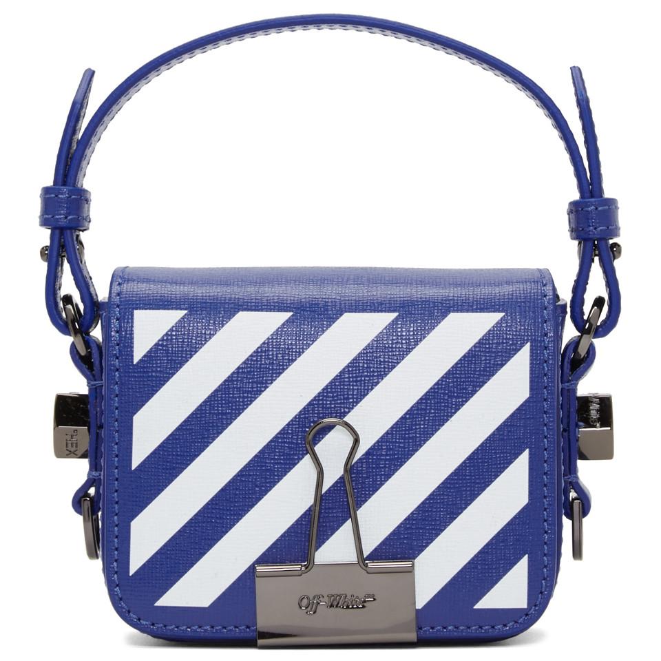 Off-White c/o Virgil Abloh Leather Blue Baby Diag Flap Bag | Lyst