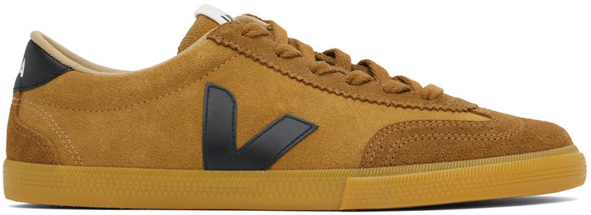 Veja Tan Volley Suede Sneakers in Black for Men Lyst