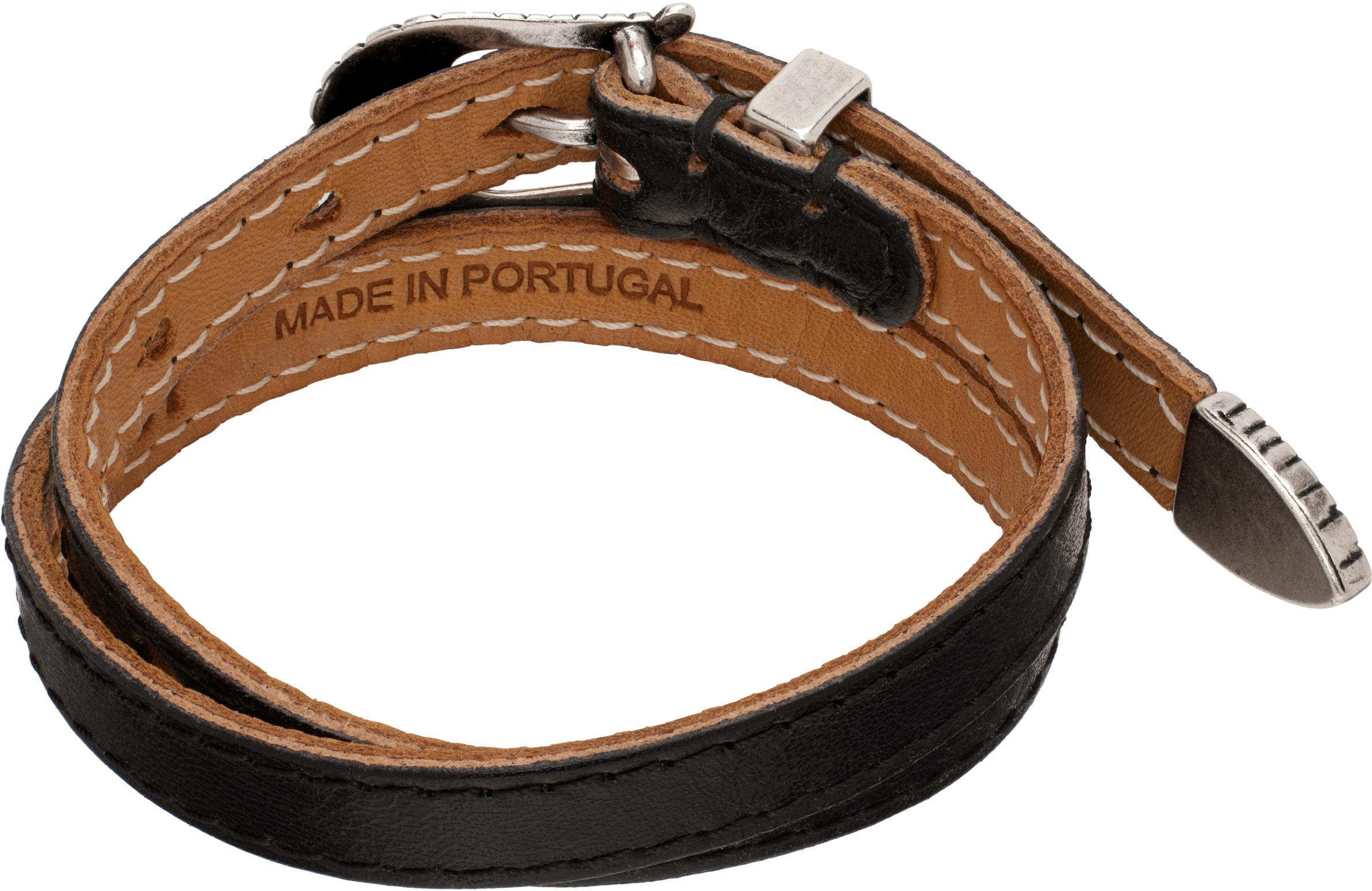 OUR LEGACY カウボーイラップアラウンドディープブラックレザー OUR LEGACY - COWBOY WRAP AROUND Deep Black Leather | River